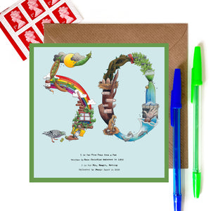 50th card for birthday or 50th anniversary card