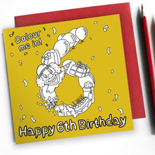Load image into Gallery viewer, happy 6th birthday card
