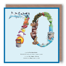 Load image into Gallery viewer, 70th birthday card