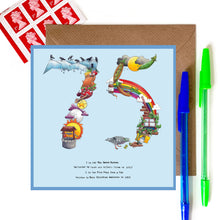Load image into Gallery viewer, 75th card for birthday or 75th anniversary card