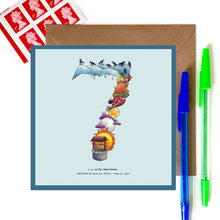 Load image into Gallery viewer, 7th birthday card or 7th anniversary card