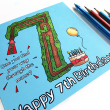 Load image into Gallery viewer, 7th birthday card girl