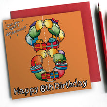 Load image into Gallery viewer, 8 today birthday card