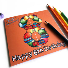 Load image into Gallery viewer, 8th birthday card girl