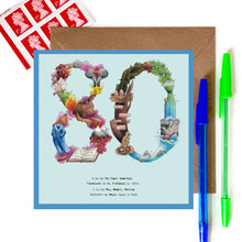 Load image into Gallery viewer, 80th card for birthday or 80th anniversary card