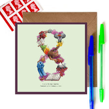 Load image into Gallery viewer, 8th birthday card or 8th anniversary card
