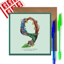 Load image into Gallery viewer, 9th birthday card or 9th anniversary card