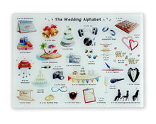 Load image into Gallery viewer, The Wedding Alphabet Glass Cutting Board