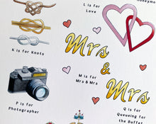Load image into Gallery viewer, The Wedding Alphabet Art Print