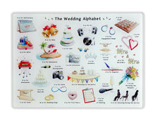 Load image into Gallery viewer, The Wedding Alphabet Glass Cutting Board