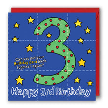 Load image into Gallery viewer, 3 today birthday card
