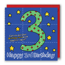 Load image into Gallery viewer, 3 today birthday card