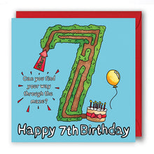 Load image into Gallery viewer, happy 7th birthday card