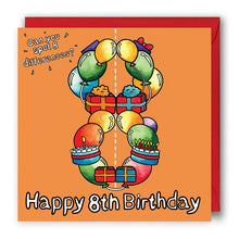 Load image into Gallery viewer, happy 8th birthday card
