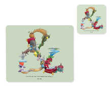 Load image into Gallery viewer, alphabet placemat and matching coaster & ampersand and symbol gift idea for couples