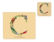 Load image into Gallery viewer, alphabet placemat and matching coaster letter c
