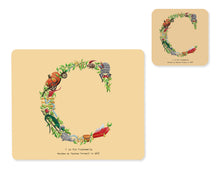 Load image into Gallery viewer, alphabet placemat and matching coaster letter c