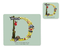 Load image into Gallery viewer, alphabet placemat and matching coaster letter d