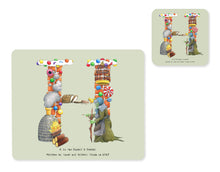 Load image into Gallery viewer, alphabet placemat and matching coaster letter h
