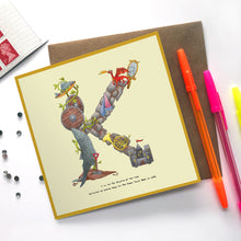 Load image into Gallery viewer, letter-k-alphabet-card