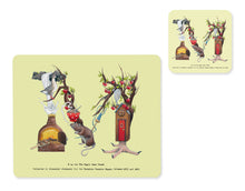 Load image into Gallery viewer, alphabet placemat and matching coaster letter m
