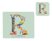 Load image into Gallery viewer, alphabet placemat and matching coaster letter r
