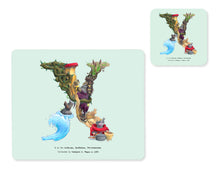 Load image into Gallery viewer, alphabet placemat and matching coaster letter x
