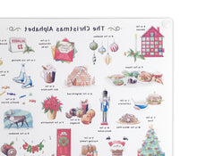Load image into Gallery viewer, The Christmas Alphabet Glass Cutting Board
