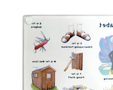 Load image into Gallery viewer, The Father's Alphabet Glass Cutting Board