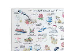 Load image into Gallery viewer, A Very English Alphabet Glass Cutting Board