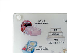 Load image into Gallery viewer, The Mother's Alphabet Glass Cutting Board