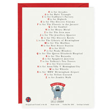 Load image into Gallery viewer, The Birmingham Alphabet Greeting Card