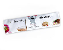 Load image into Gallery viewer, birthday gift idea for mum. The mothers alphabet white cotton tea towel

