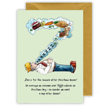 Load image into Gallery viewer, letter z personalised alphabet christmas card
