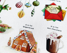 Load image into Gallery viewer, The Christmas Alphabet Tea Towel