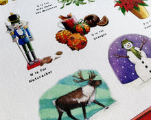 Load image into Gallery viewer, The Christmas Alphabet Tea Towel