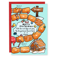 Load image into Gallery viewer, gingerbread board game christmas card for children
