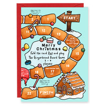 Load image into Gallery viewer, gingerbread board game christmas card for children