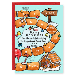 gingerbread board game christmas card for children