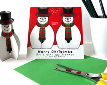 Load image into Gallery viewer, crafting christmas card for children with a snowman christmas activity