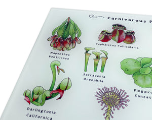 Carnivorous Plants Glass Cutting Board