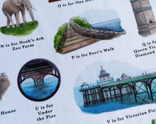 Load image into Gallery viewer, The Clevedon Alphabet Tea Towel

