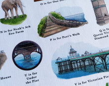 Load image into Gallery viewer, The Clevedon Alphabet Tea Towel
