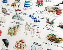 Load image into Gallery viewer, A Very English Alphabet Glass Cutting Board