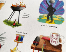 Load image into Gallery viewer, The Father's Alphabet Tea Towel