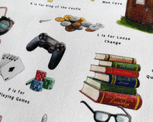 Load image into Gallery viewer, The Father's Alphabet Tea Towel