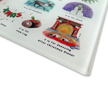 Load image into Gallery viewer, The Christmas Alphabet Glass Cutting Board