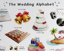 Load image into Gallery viewer, The Wedding Alphabet Tea Towel