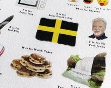 Load image into Gallery viewer, A Very Welsh Alphabet Tea Towel