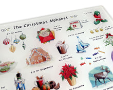 Load image into Gallery viewer, The Christmas Alphabet Glass Cutting Board